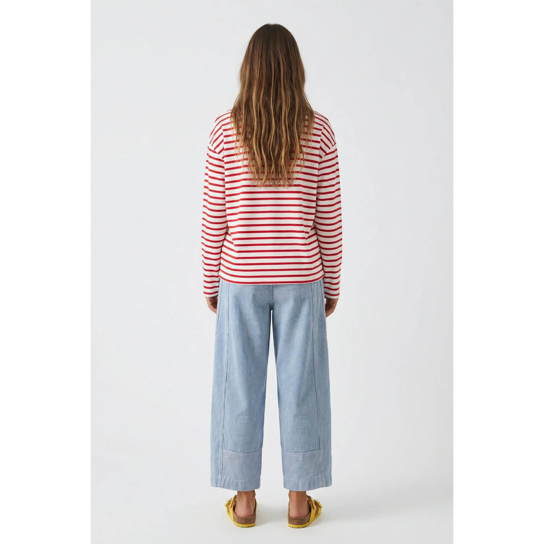 Denim Stripe drawstring pants