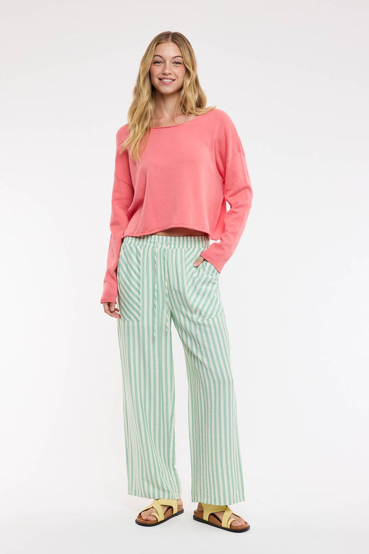 STRIPED PANTS WITH DRAWSTRING