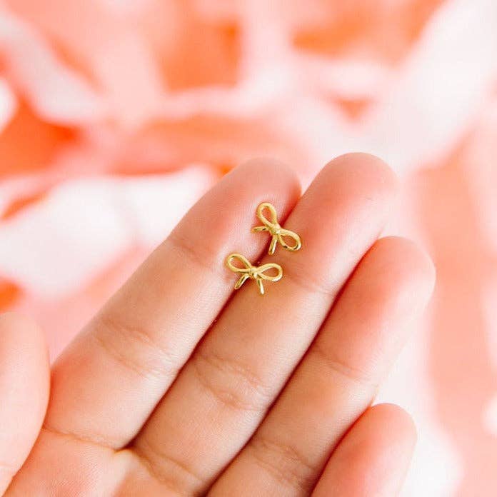 Gold Bow Earring