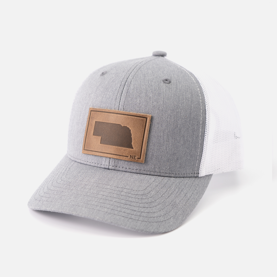 Nebraska Silhouette Hat | Leather Patch Trucker Hat