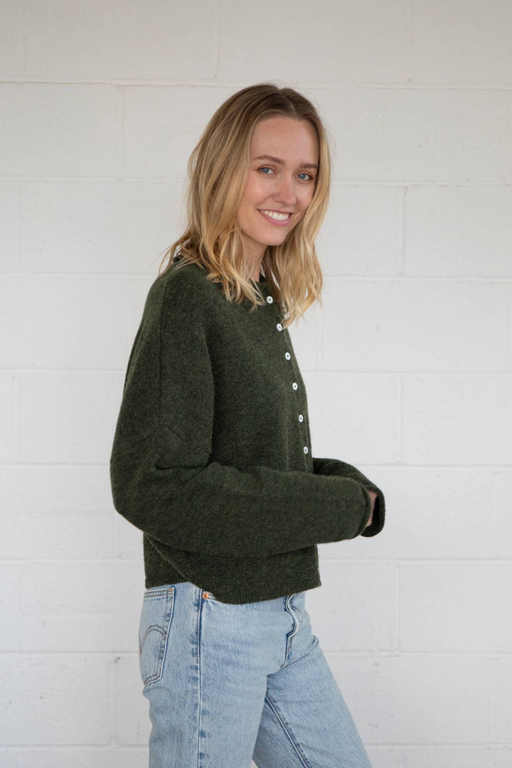 Hunter Green Piper Cardigan