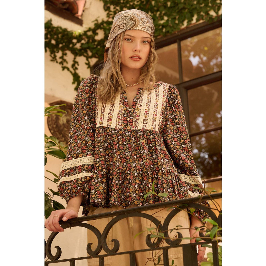 Gracelyn Floral Patchwork Blouse