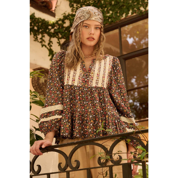 Gracelyn Floral Patchwork Blouse