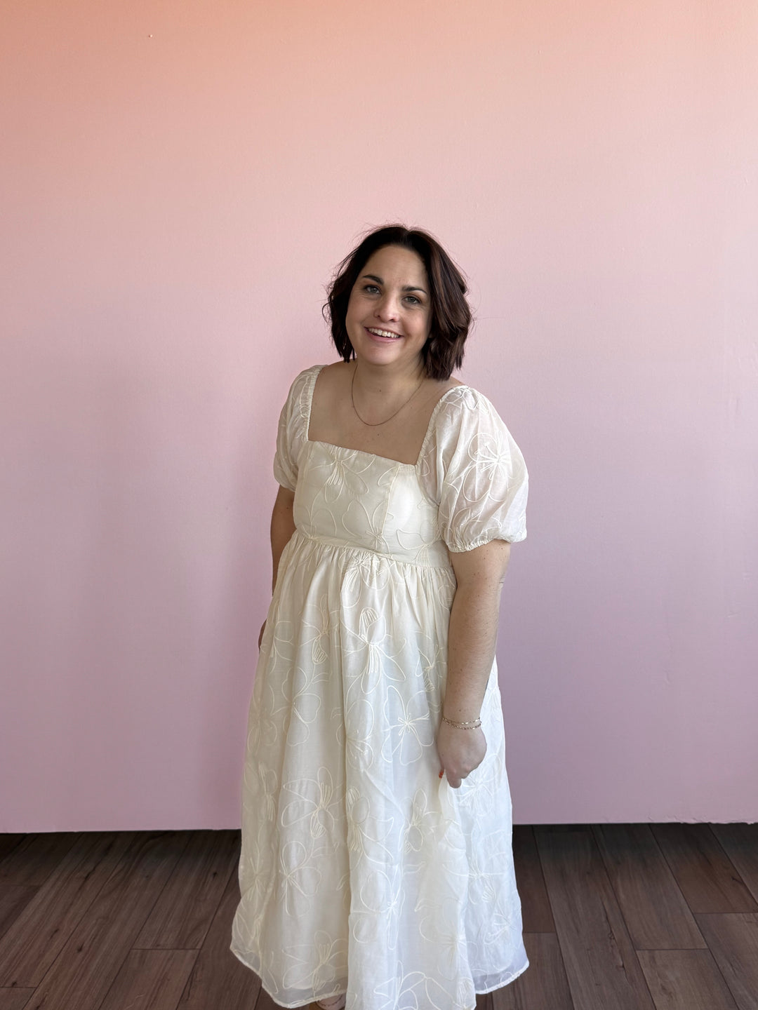 White Lotus Embroidered dress