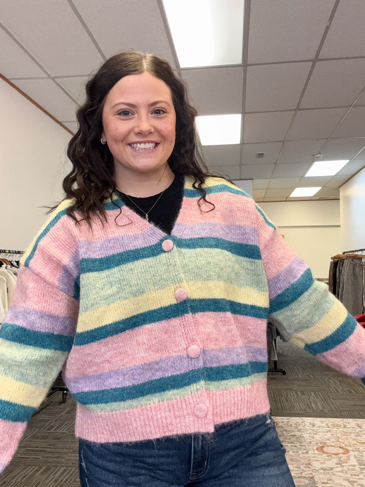 Sweet Claire striped cardigan
