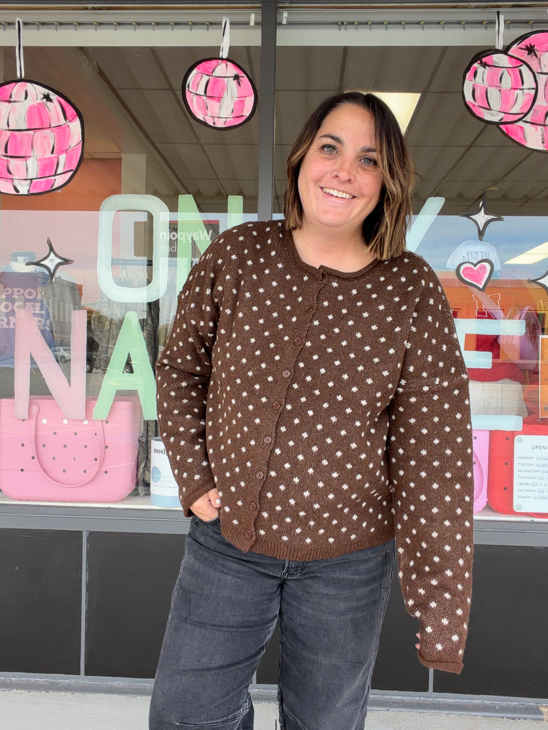 Sweet Dot Knit Cardigan