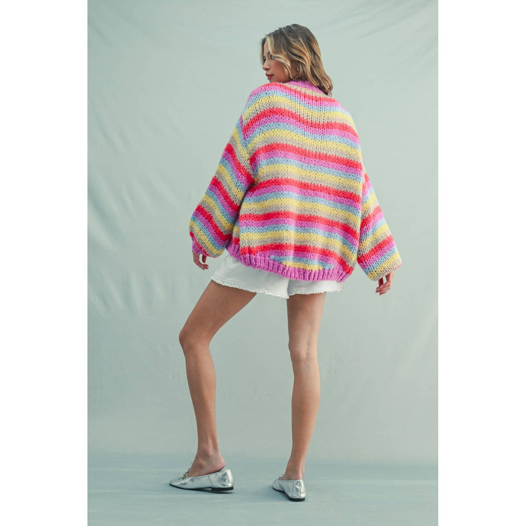 Brighter days striped cardi