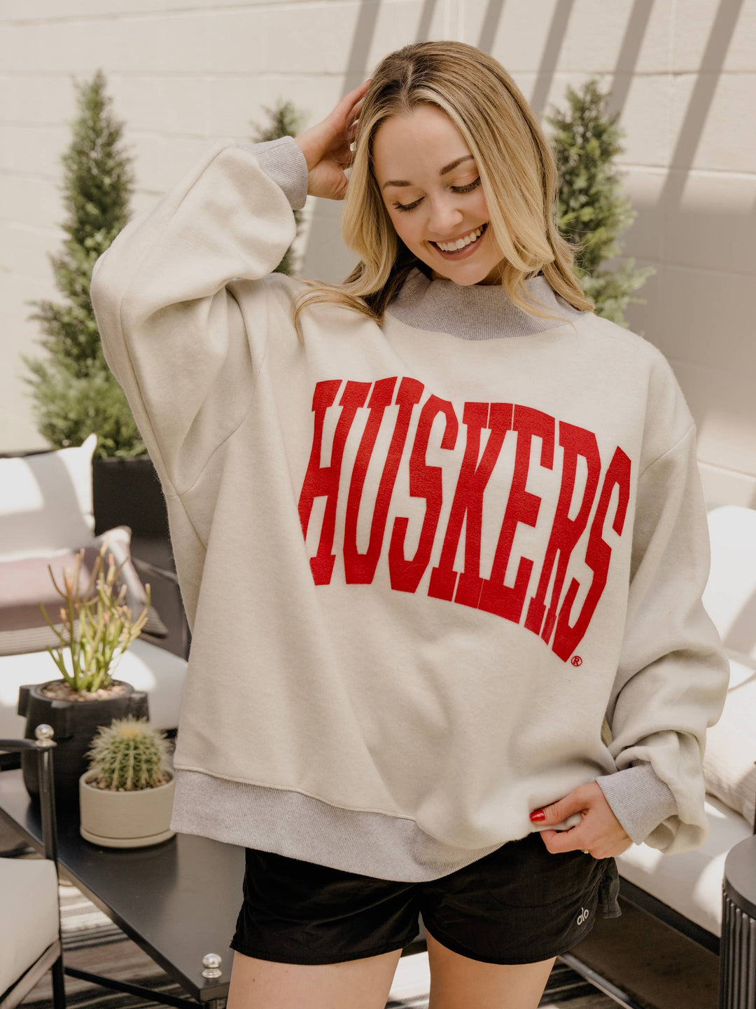 Nebraska Huskers Tall Boy Reversible Mock Neck Sweatshirt