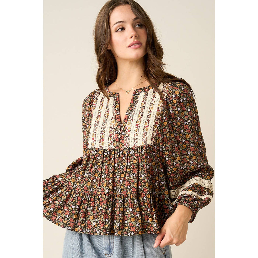 Gracelyn Floral Patchwork Blouse