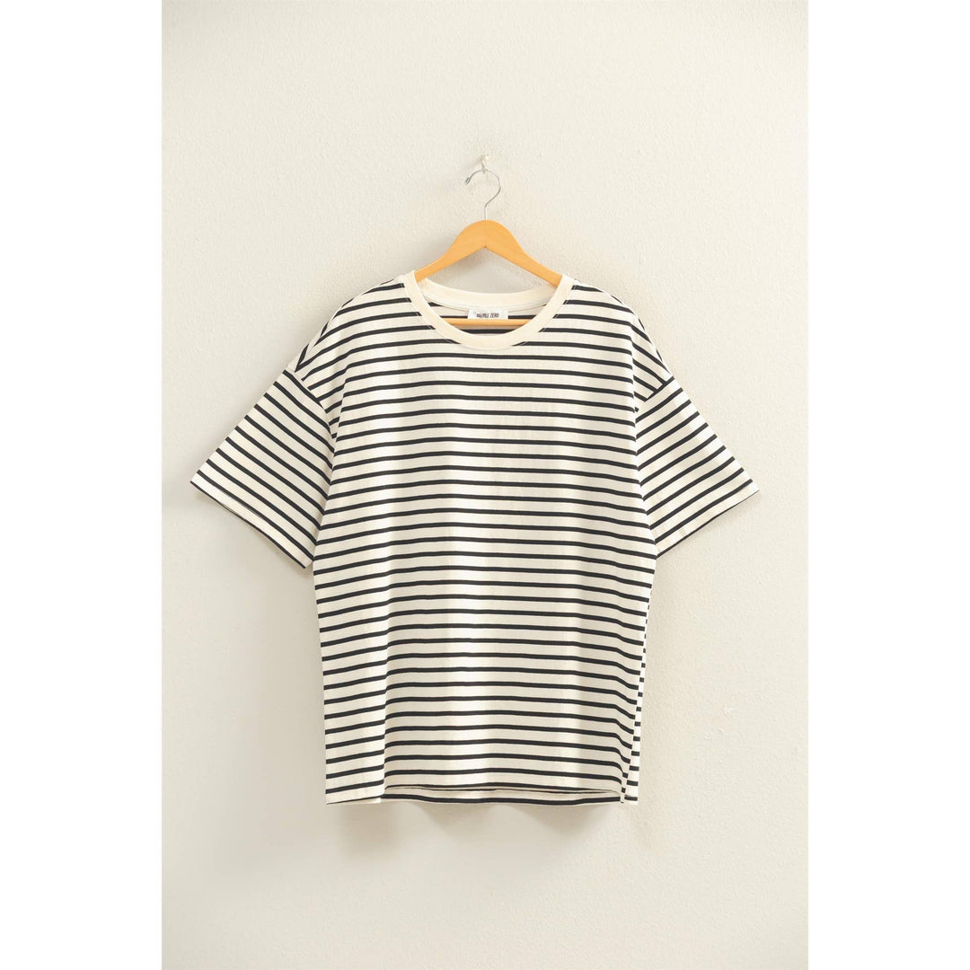 Jennie Oversized stripe basic tee