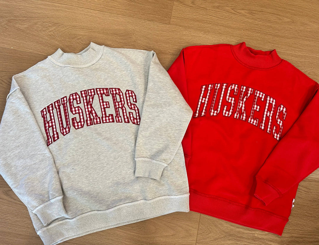 Gingham Huskers Mockneck