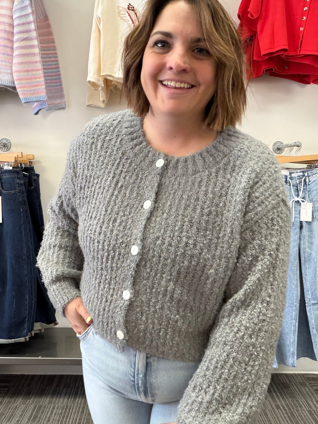 Alpaca fluffy cardigan