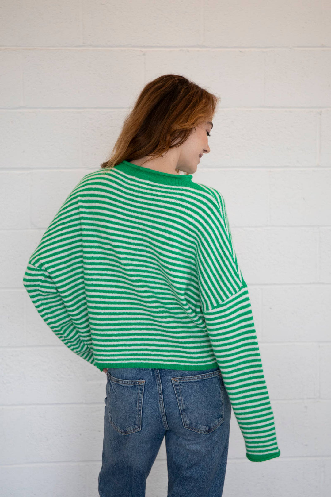 Piper Cardigan - Green Striped