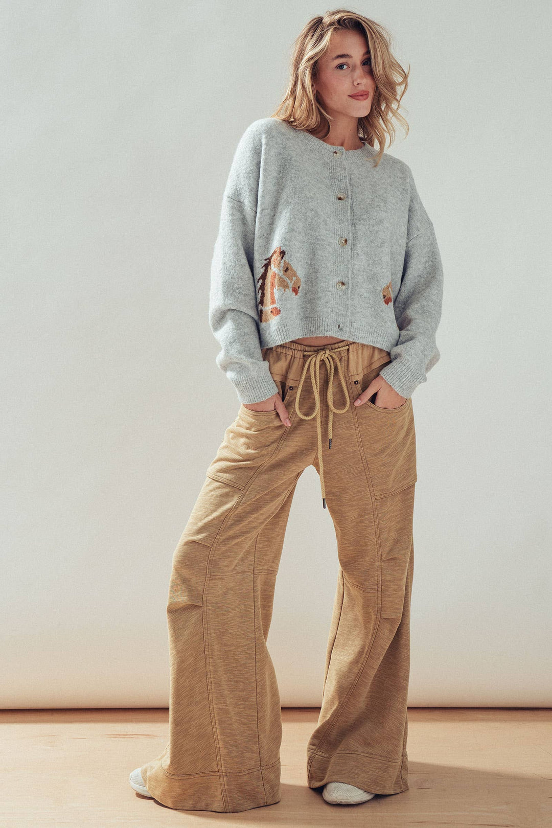 Western Horse Button Cardigan