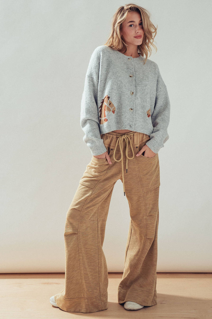 Western Horse Button Cardigan