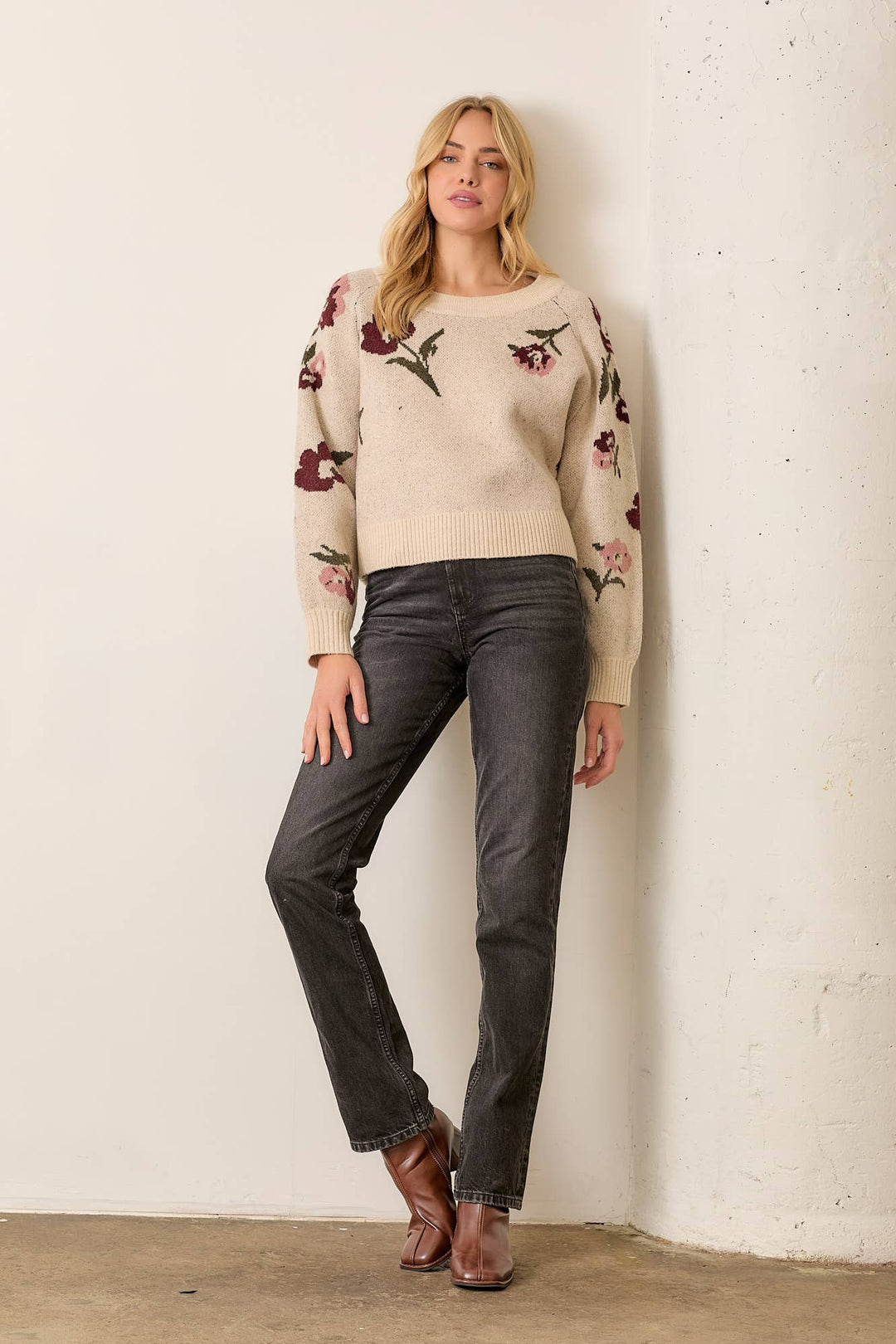 Lyla Printed Floral Sweater