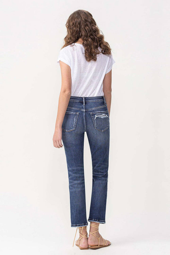 VINTAGE HIGH RISE STRETCH CROP STRAIGHT JEAN -Solidarity