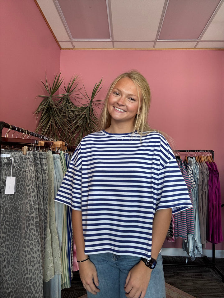 Oversized Stripe Boyfriend Tee