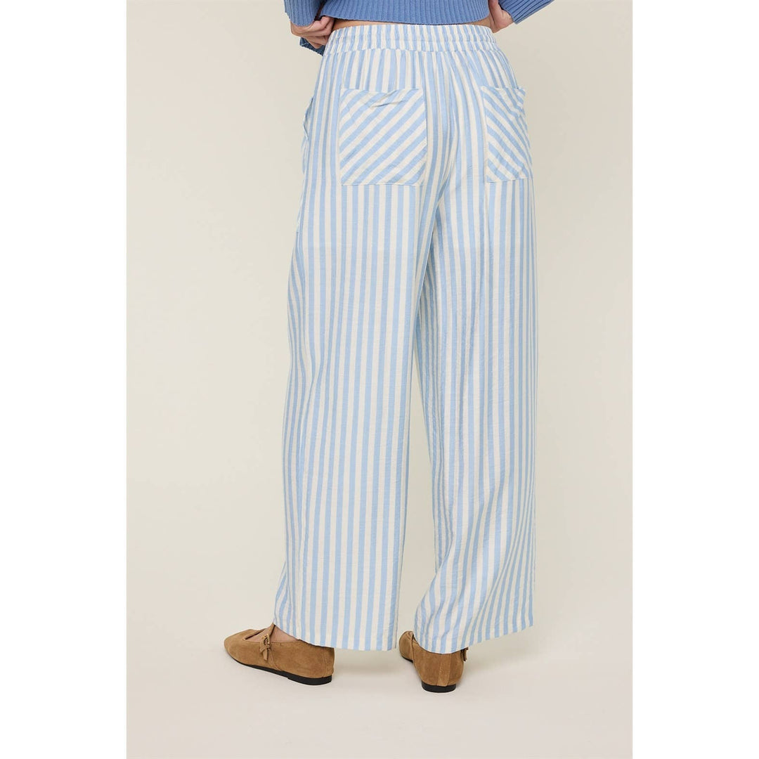 STRIPED PANTS WITH DRAWSTRING