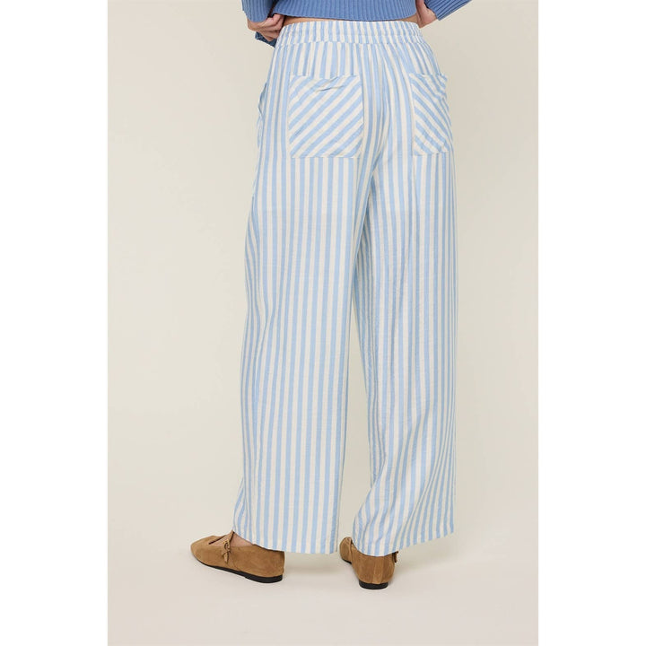 STRIPED PANTS WITH DRAWSTRING