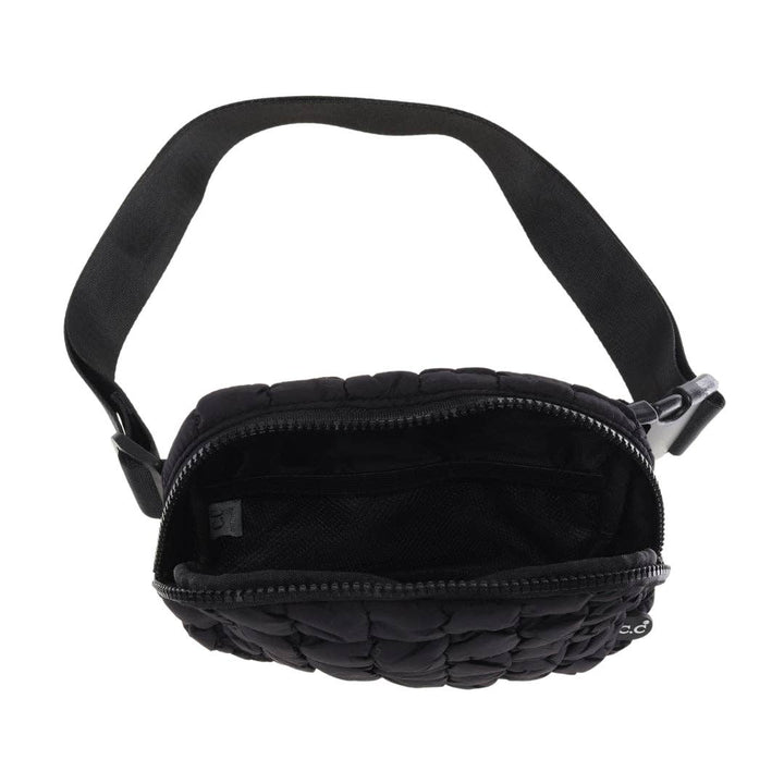 Quilted Puffer C.C Belt Bag -Black