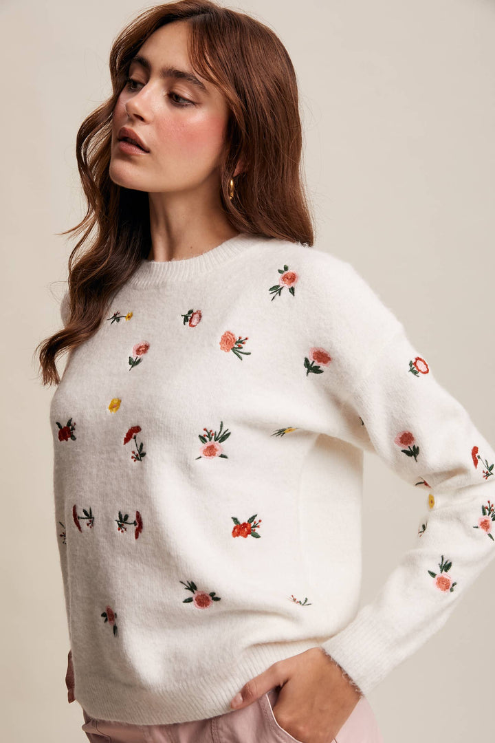 Elise Floral Embroidered Sweater