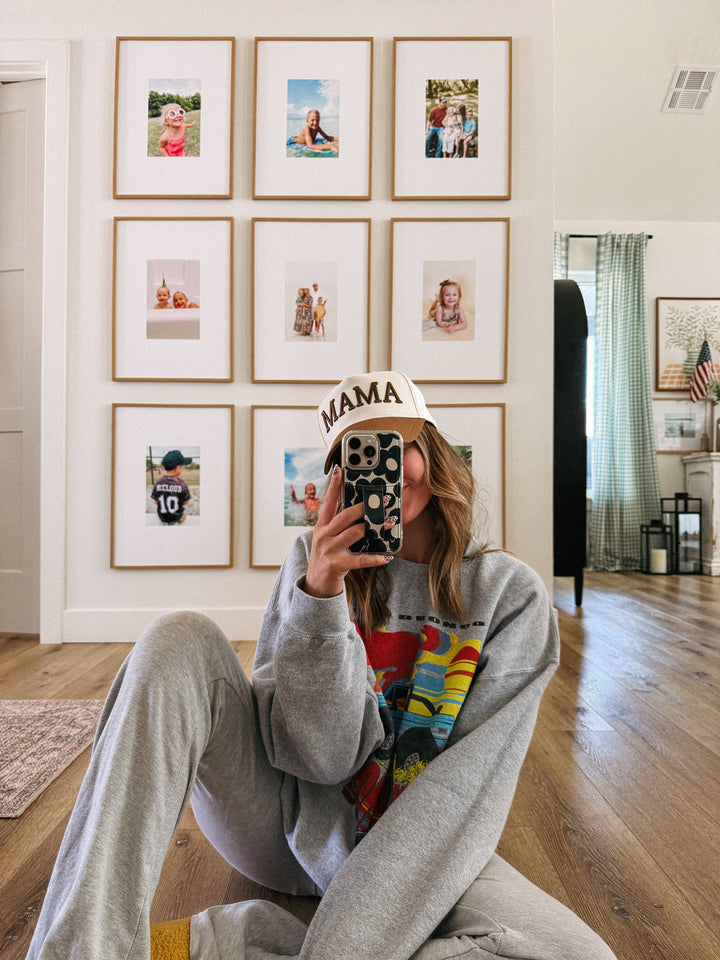 Brown/cream mama trucker hat