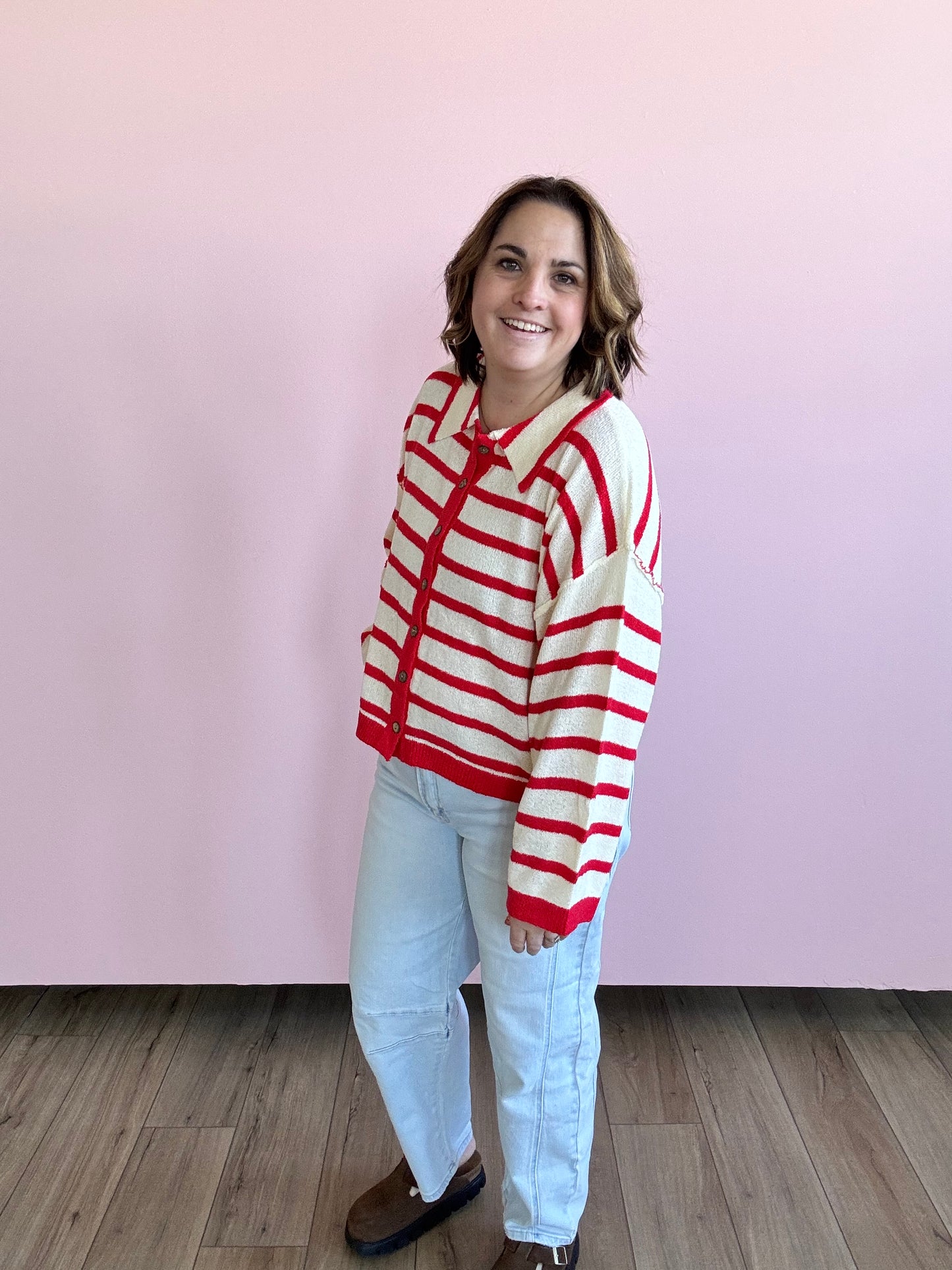 Sailor Striped Knit Collared