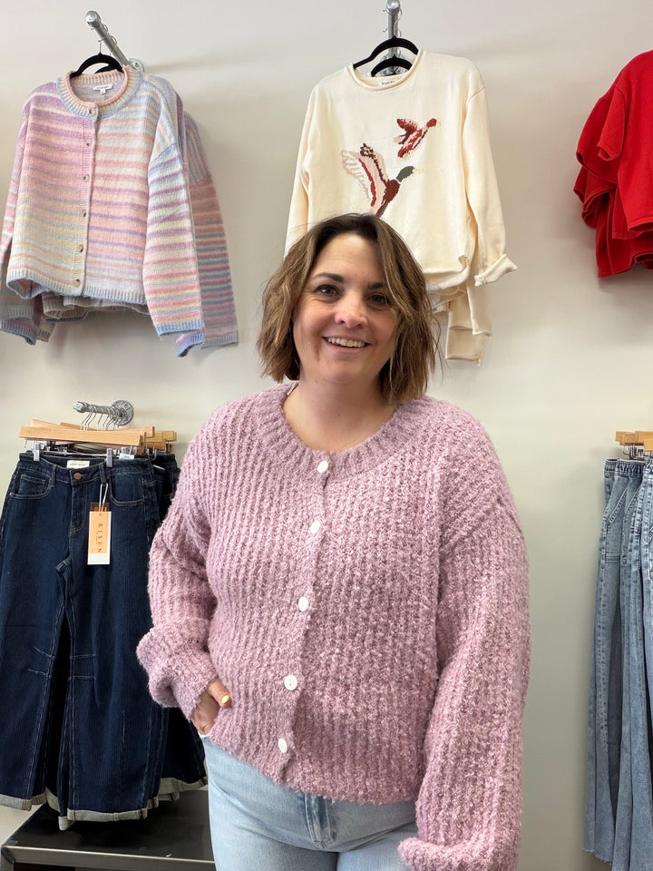 Alpaca fluffy cardigan