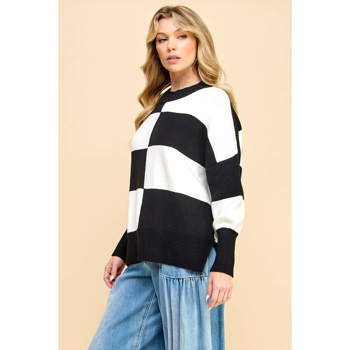 Checkered Block Sweater