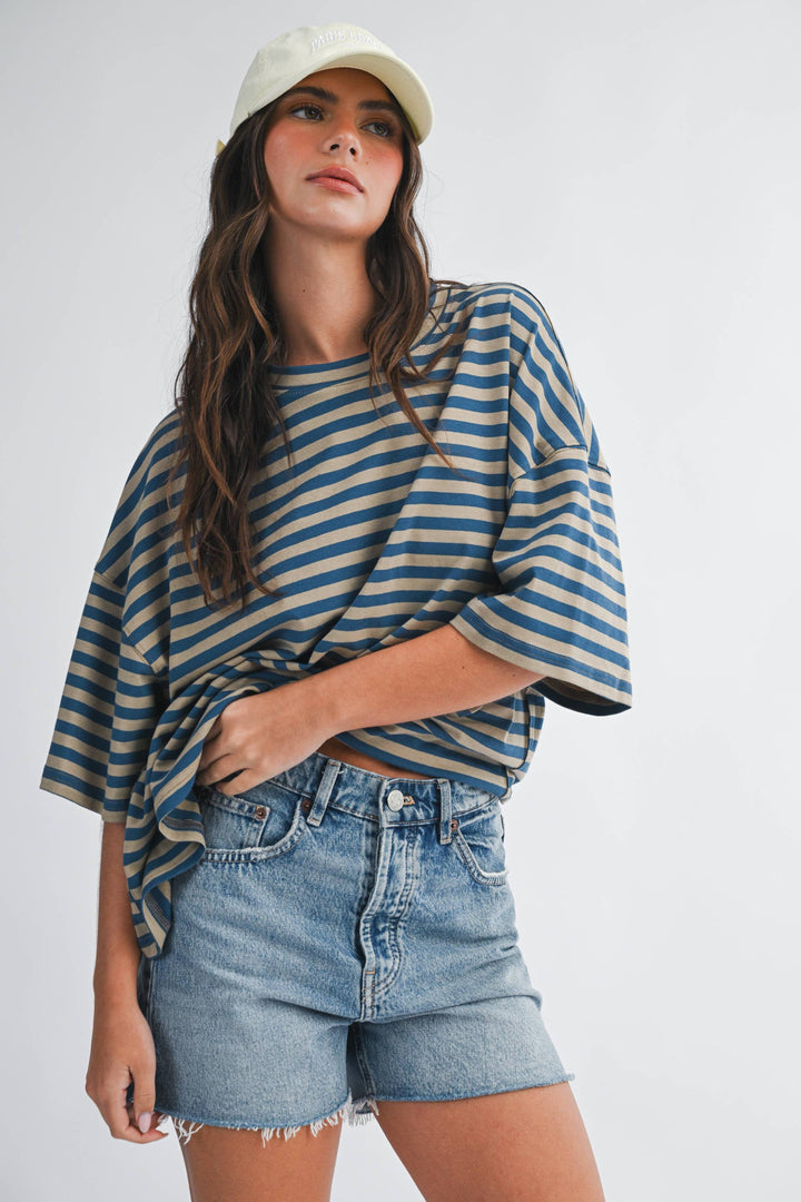 Oversized Stripe Boyfriend Tee