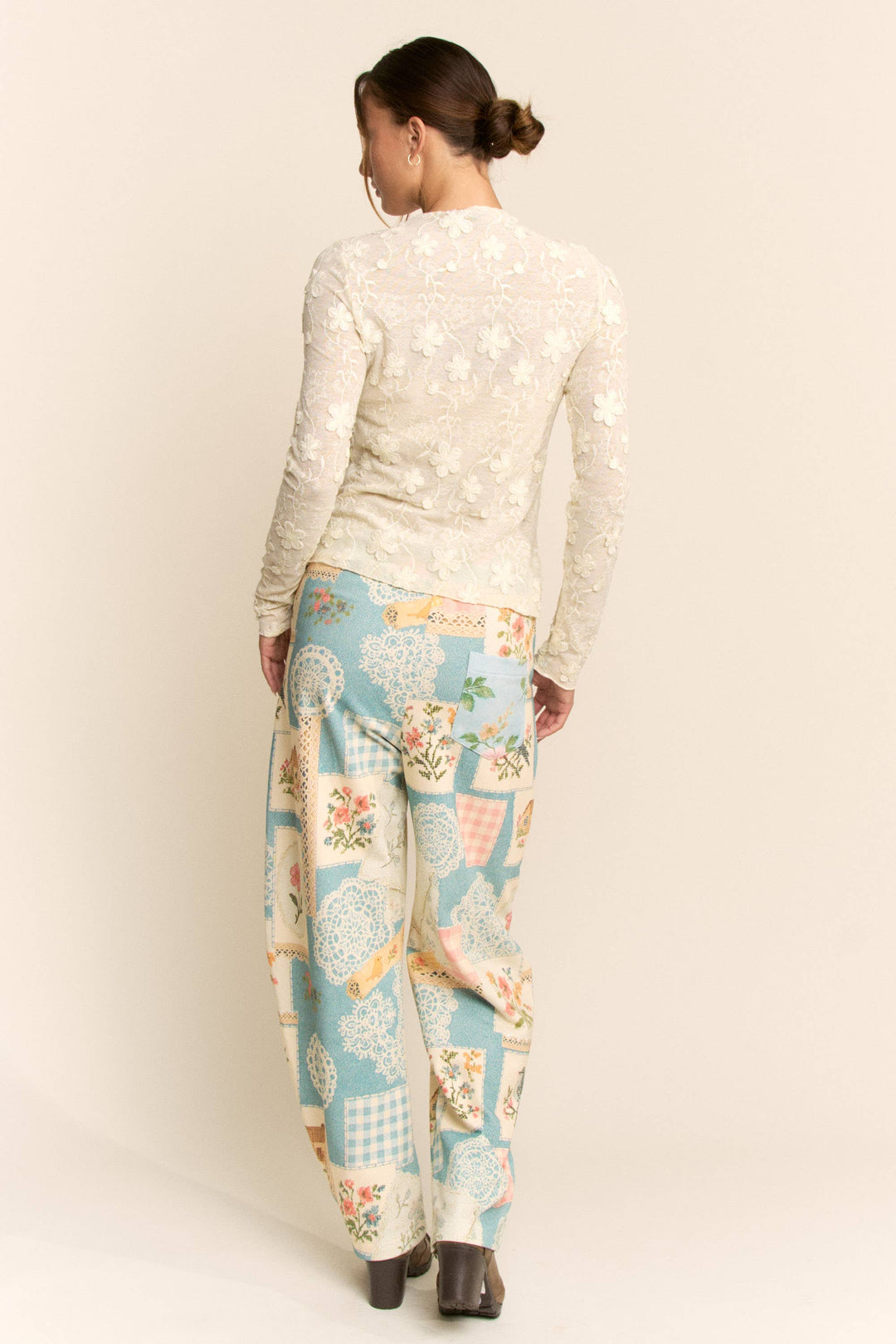 Plus Size Longsleeve Embroidered Mock Neck