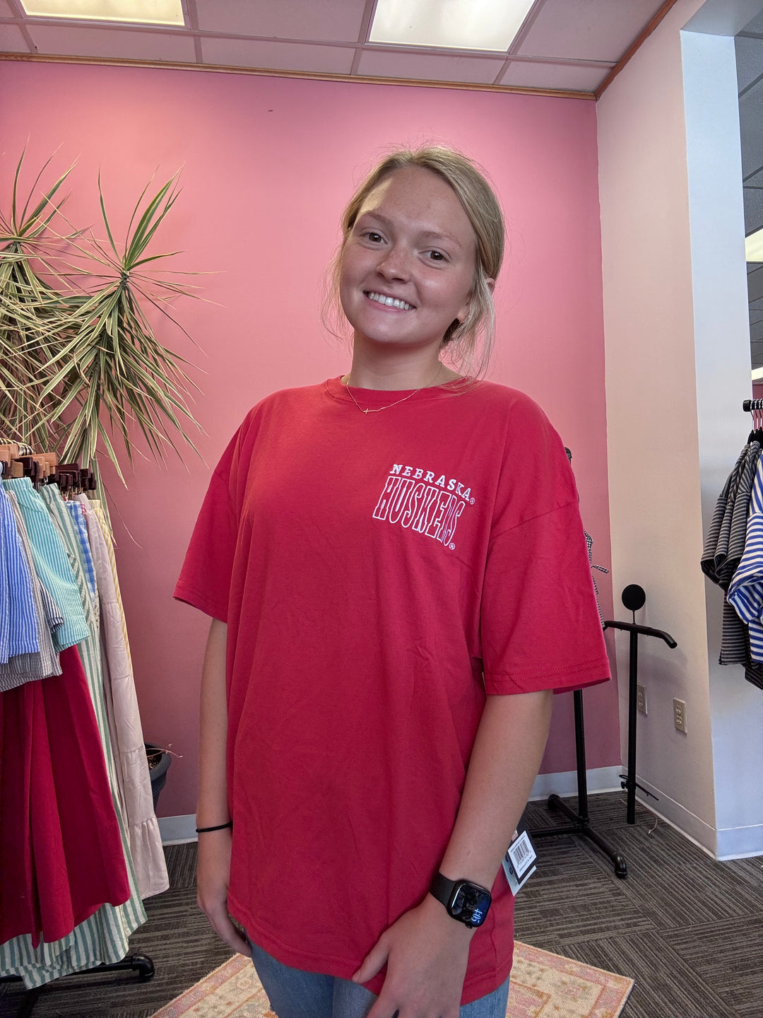 Nebraska Red Embroidered tee