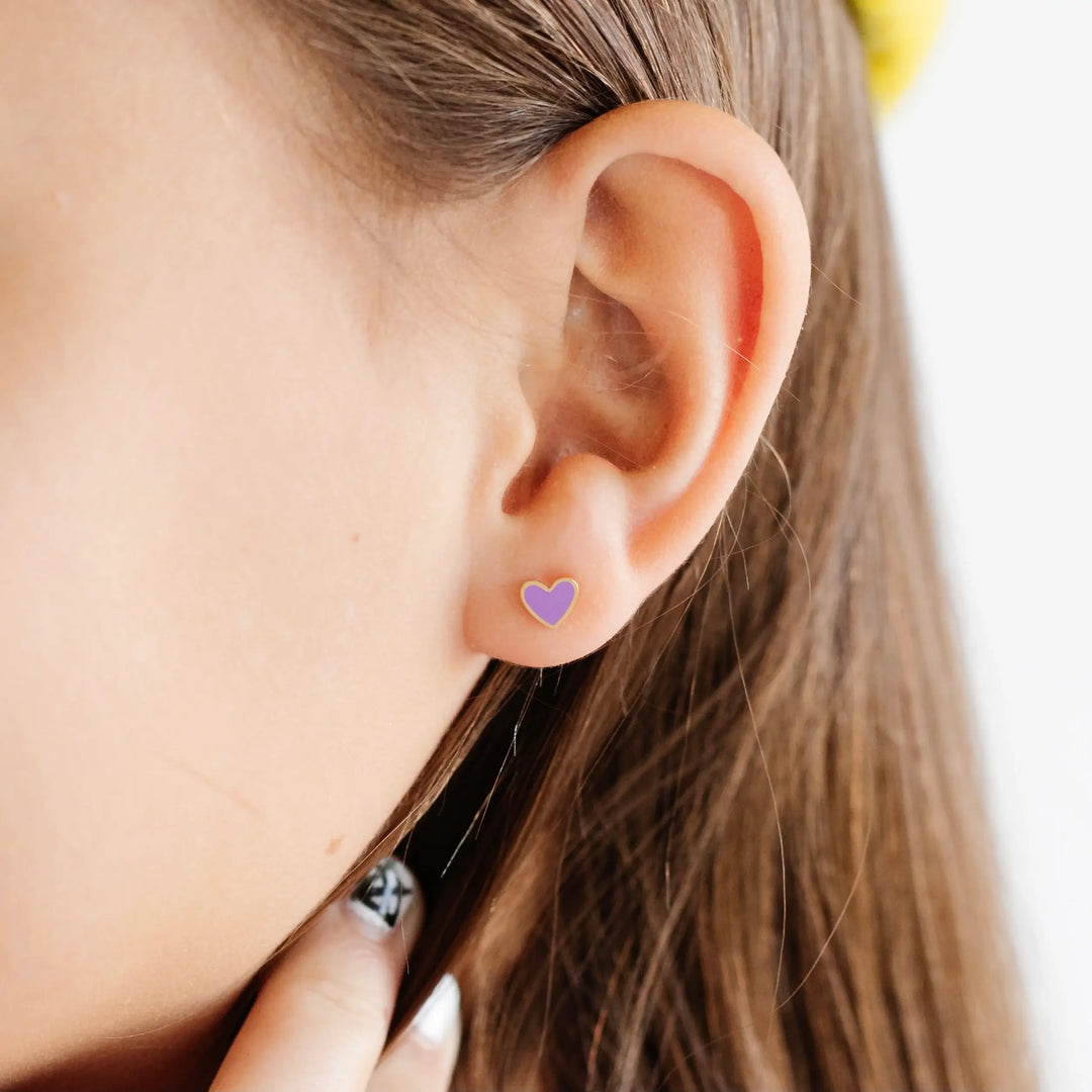 Enamel Heart Earrings