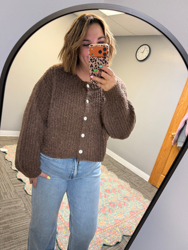 Alpaca fluffy cardigan