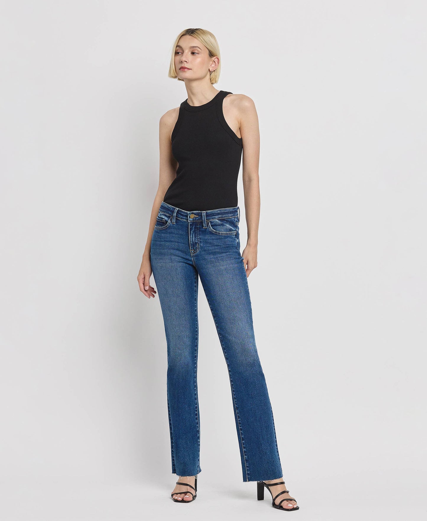 VIGILANT MID RISE SLIM BOOTCUT JEANS