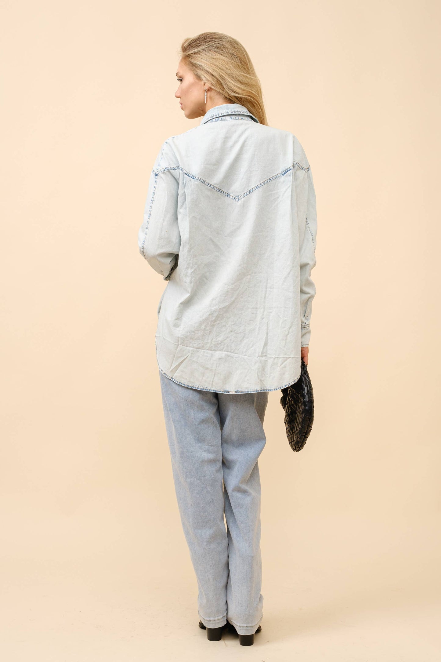 Kendal Faded Wash Denim Shirt Blouse