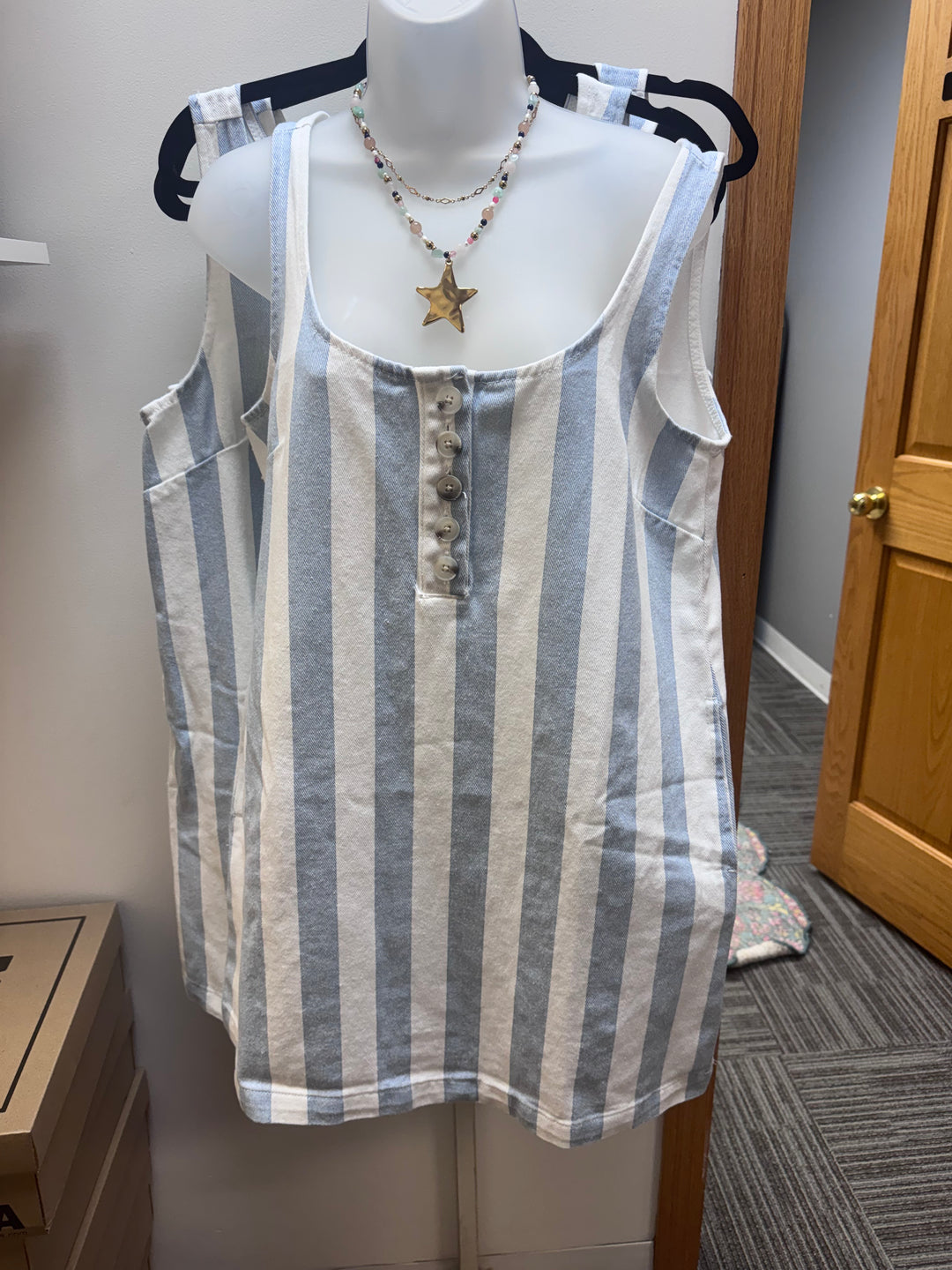 Stripe denim dress