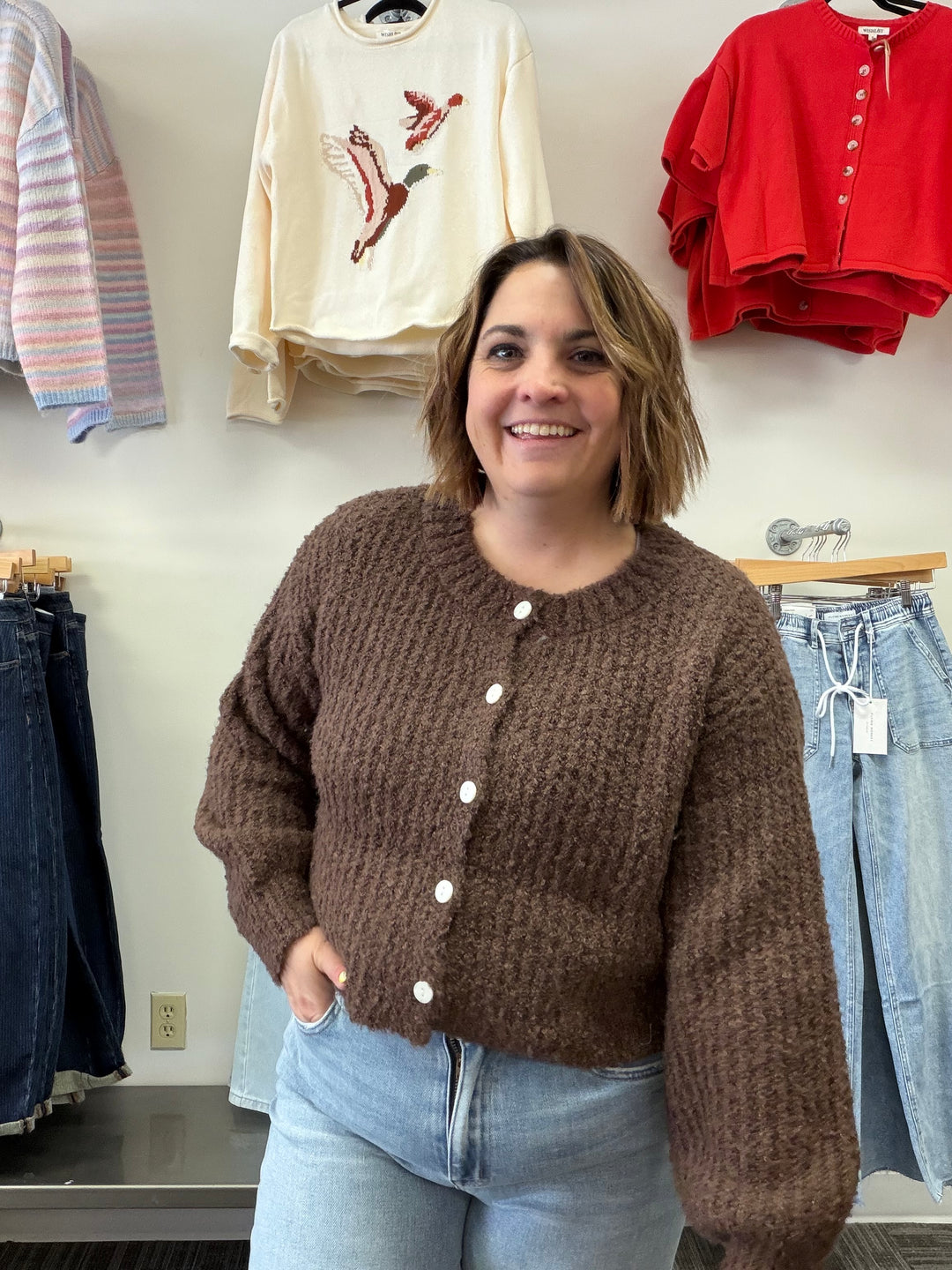 Alpaca fluffy cardigan