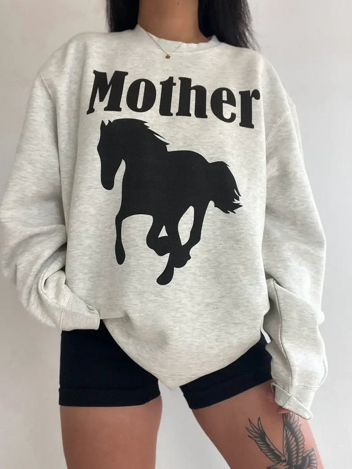 Mother Stallion Horse Western Graphic Sweatshirt