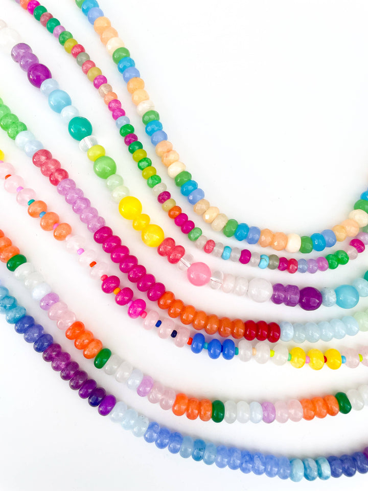 Maddie Rainbow Gemstone Bead Necklace