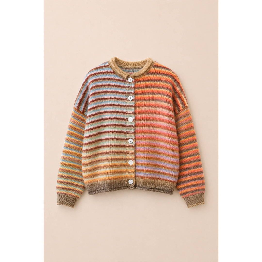 Judy Mocha Rainbow Cardigan