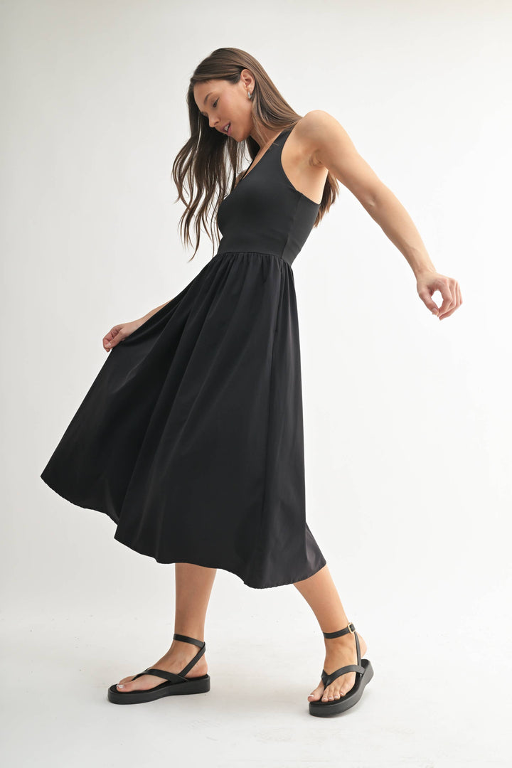 BreezeEase Rib Tank Midi Dress