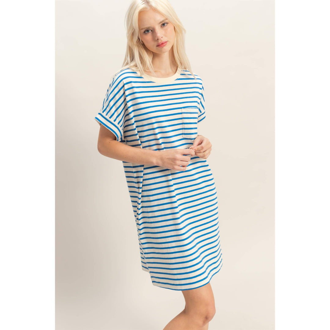 Belly Striped T-Shirt Mini Dress
