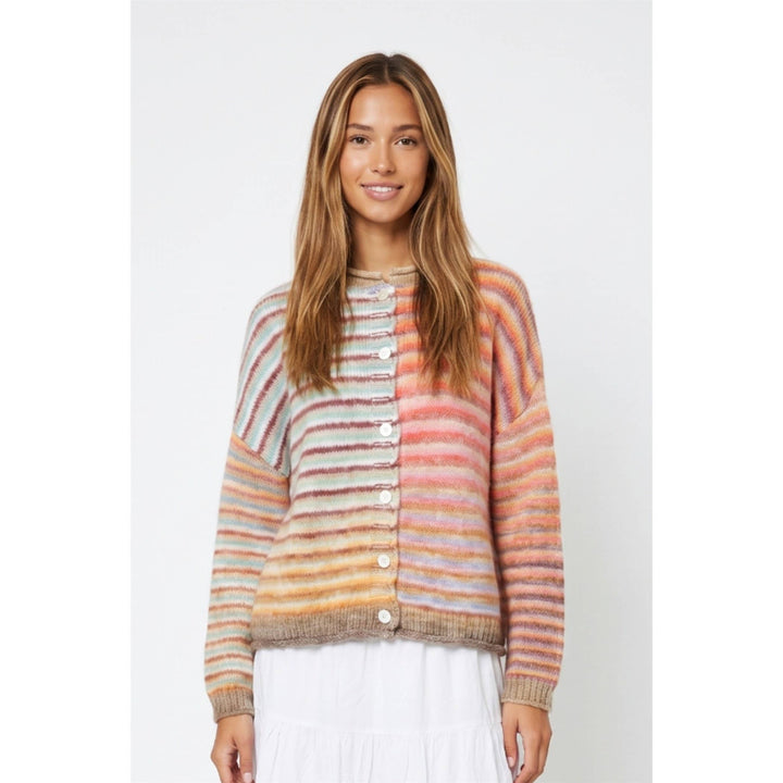 Judy Mocha Rainbow Cardigan
