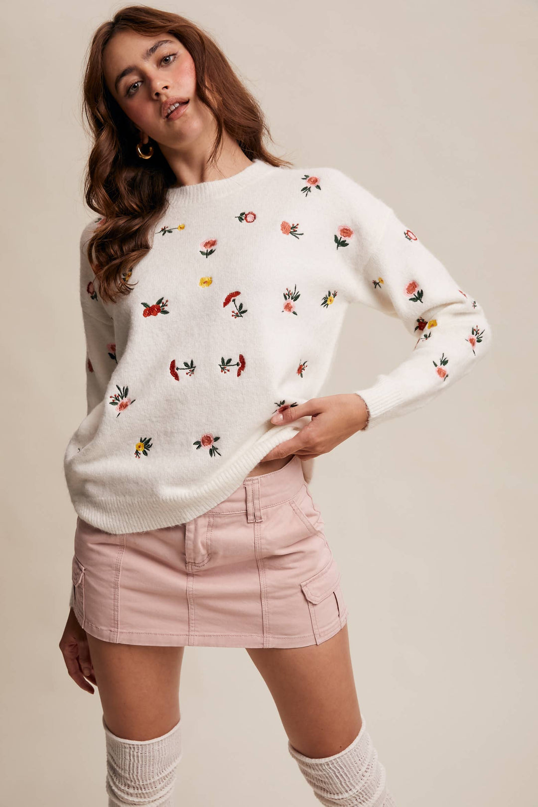 Elise Floral Embroidered Sweater