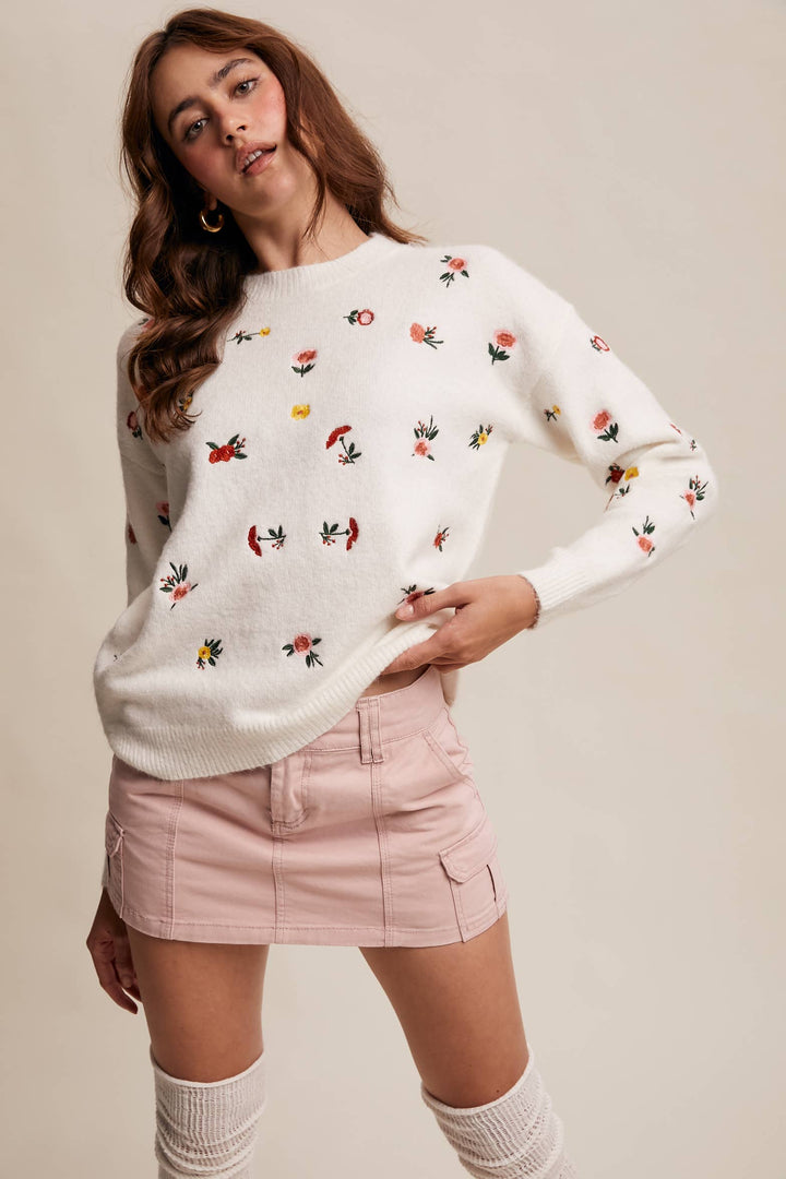 Elise Floral Embroidered Sweater