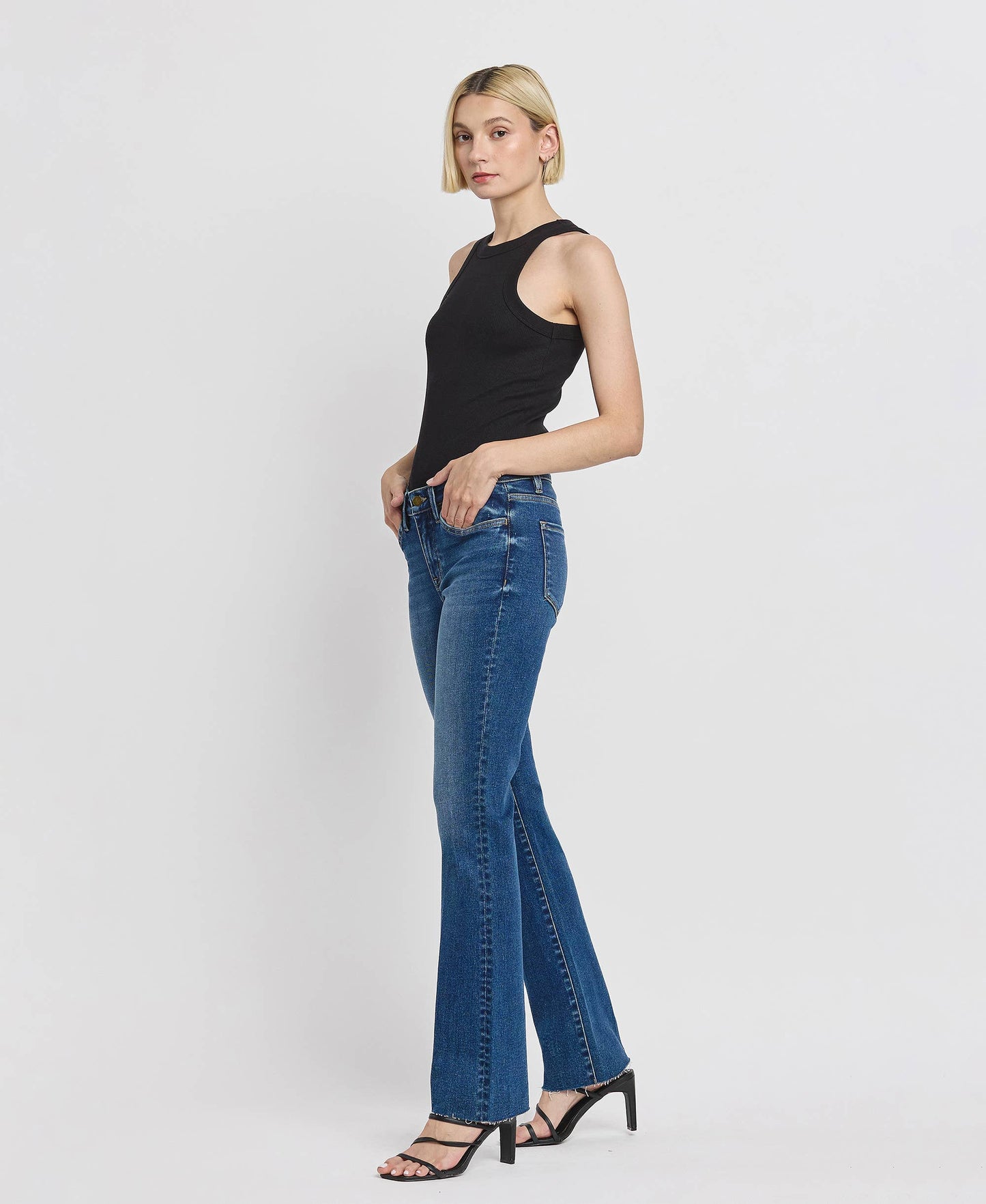 VIGILANT MID RISE SLIM BOOTCUT JEANS