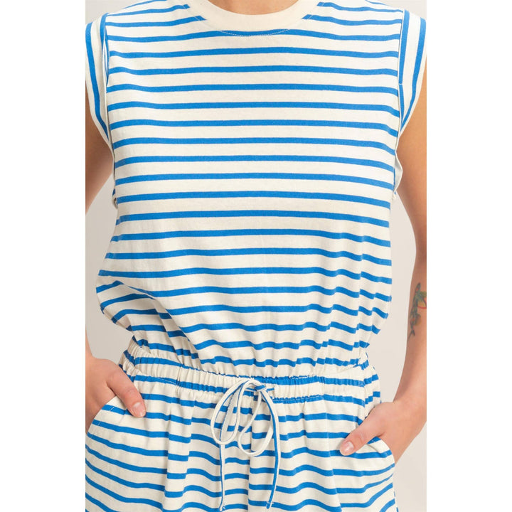 Stassi Sleeveless Drawstring Romper