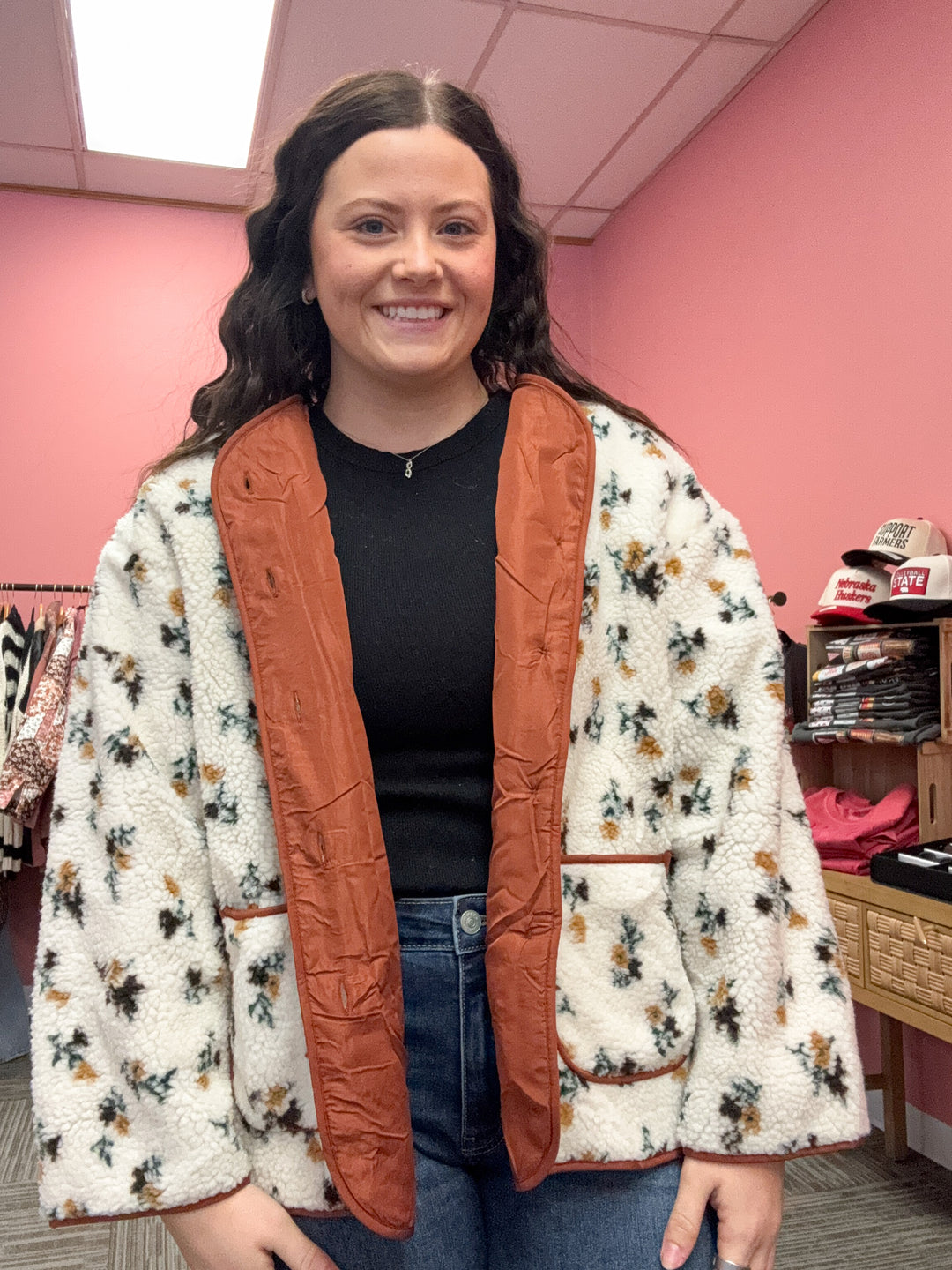 Jemma Floral Sherpa Jacket